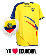 Ecuador Soccer Team Jersey, Small Flag and Stickers