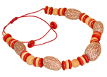 Tagua and Chapil Necklace - Streaked Bicolor 1