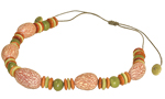 Tagua and Chapil Necklace - Streaked  two colors 2