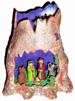 Ceramic Nativity with trunk design