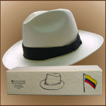 Panamahut Montecristi (7-8)  + Hutschachtel aus Balsaholz