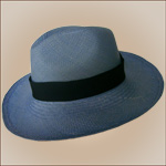 Sombrero de Panam Cuenca - Fedora (Celeste) para hombre (Grado 3-4)