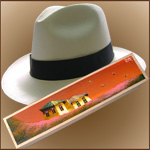 Cappello Panama Cuenca (9-10) + Scattola in legno soffice dipinta a mano 3
