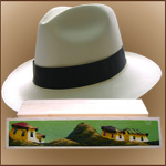 Panama Hat Cuenca (9-10) + Hat raft wood box painted by hand 1