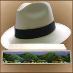 Cappello Panama Cuenca (9-10) + Scattola in legno soffice dipinta a mano 2
