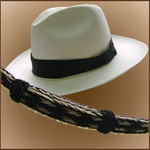 Panamahut Cuenca (7-8) + Hutband aus Rohaar - Bicolor