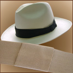 Chapeau de Panama Cuenca (7-8) et Ruban Standar - Marron Claire