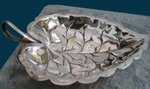 Small silver plated cacao leaf
