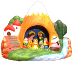 Ceramic Nativity with volcano design