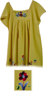 Yellow embroidered Dress for women